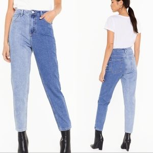 Nasty Gal It Takes Two Tone Denim Jeans